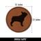 French Bulldog Dog Solid Round Iron-On Engraved Faux Leather Patch Applique - 2.5"